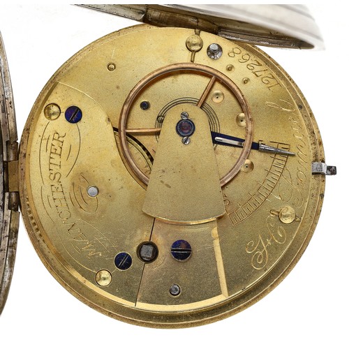 267 - H. Samuel, Manchester - Victorian silver lever pocket watch, Birmingham 1889, signed movement, no. 1... 