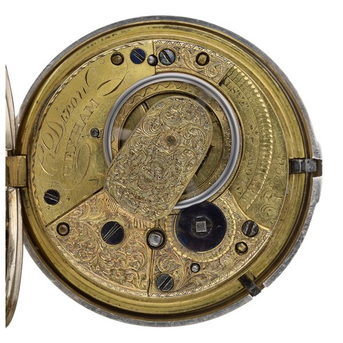 215 - C. Dixon, Hexham - George IV silver verge pair cased pocket watch, Birmingham 1822, signed fusee mov... 