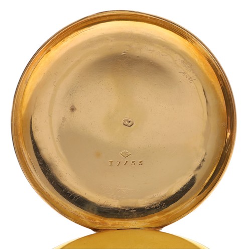 230 - Leroy Et Fils, A. Paris - Good 19th century 18ct pocket watch with Jump Hour, Paris 1819-1838, full ... 