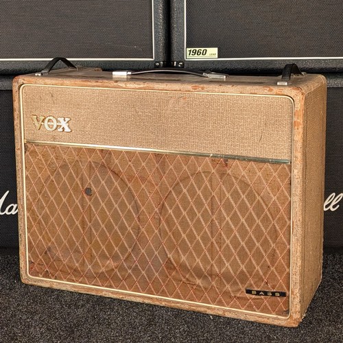 1961 Vox AC30 Bass guitar amplifier, made in England, replacement handles, one replacement speaker