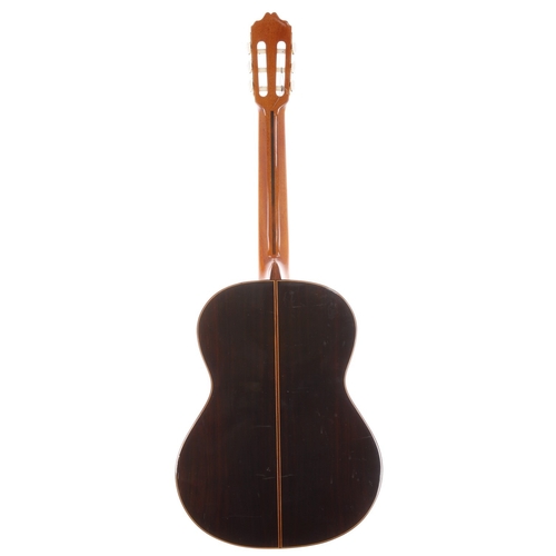 1948 - 1989 Juan Salvador 6AR classical guitar, made in Spain; Back and sides: rosewood, impact damage to b... 