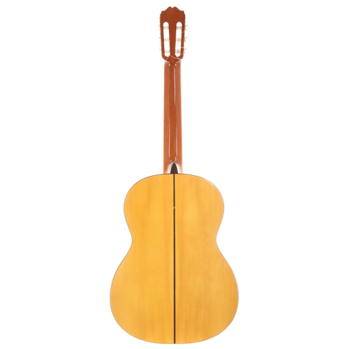1951 - Asturias classical guitar; Back and sides: cypress, various marks and scuffs; Top: natural spruce, p... 