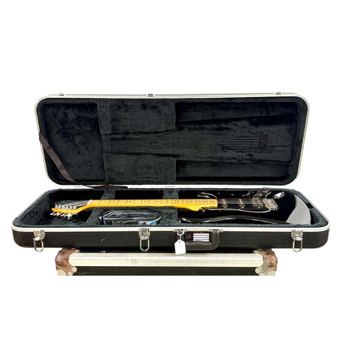 715 - 1986 Epiphone S400 electric guitar, made in Korea, black metallic finish, within Gator hard case (fi... 