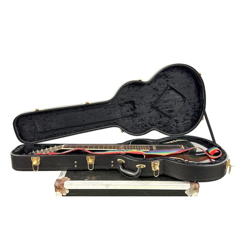 724 - 2018 Crafter SA-12L left-handed hollow body electric guitar, trans black finish, within original har... 