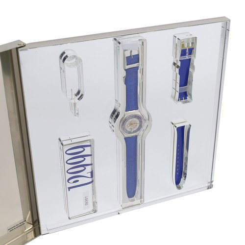 17 - Swatch 'Tresor Magique' 1993 Limited Edition automatic platinum wristwatch, no. 06xxx/12999, silvere... 
