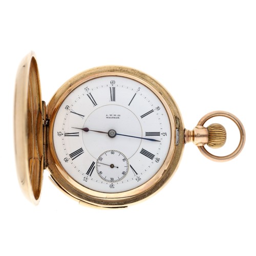 47 - American Waltham 'Riverside' 10ct five-minute repeater lever set hunter pocket watch, serial no. 379... 