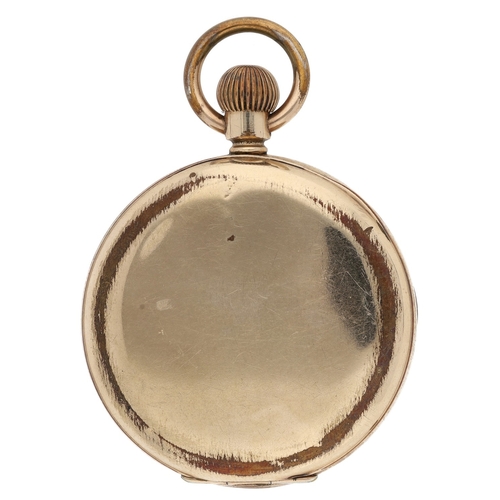 45 - Thos Russell & Son, Liverpool 'Tempus Fugit' - gold plated lever pocket watch, signed 10 jewel m... 