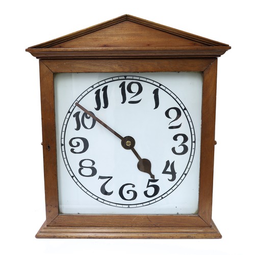 1222 - Large mahogany single fusee night clock with mains wiring, the 16