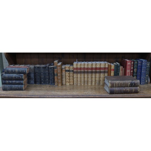 616 - Group of assorted books both vintage and modern, most decorative leather bound, including 13 volumes... 