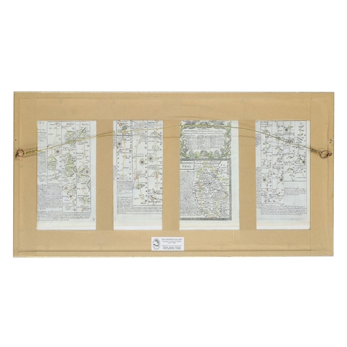 637 - John Ogilby - 'The Road from Cambridge to Coventry', a 17th century engraved map with colour, 17