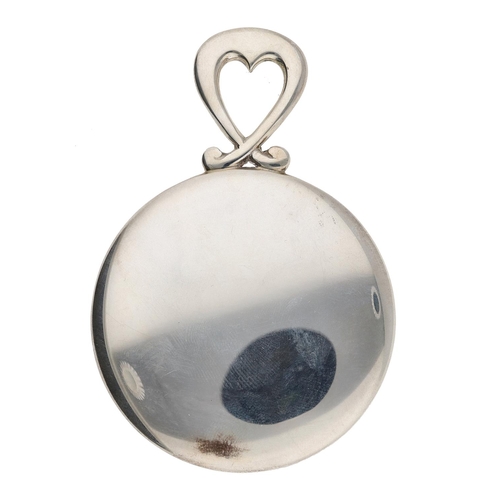443 - Anvic Silver Ltd silver mounted portable handbag vanity mirror, hallmarked Birmingham 2014, 3.5