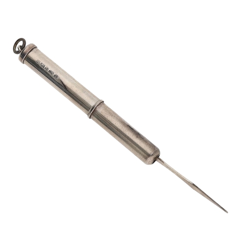 482 - L J Millington silver propelling toothpick, hallmarked Birmingham 2016, 3