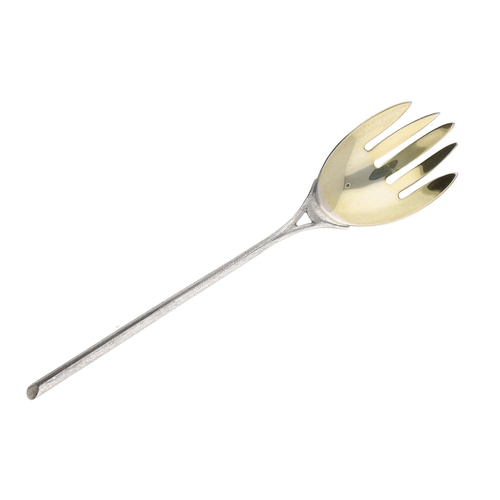 488 - Anvic Silver Ltd silver and gilt fruit fork, having a textured handle, hallmarked Birmingham 2007, 6... 