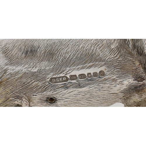 543 - B S E Products silver Labrador dog model, hallmarked London 2012, 3