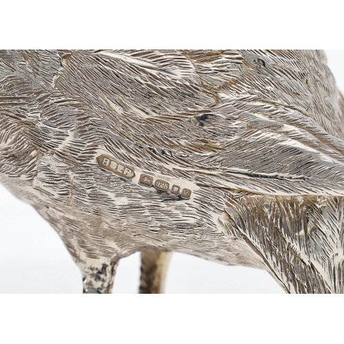 546 - Fine pair of B S E Products silver Partridge figures, hallmarked London 2009, tallest 5.25