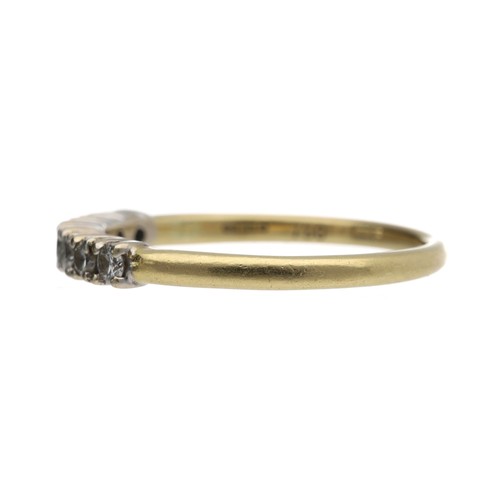 75 - 18ct diamond seven stone half eternity ring, round brilliant-cut, width 2.5mm, 2.3gm, ring size M/N... 