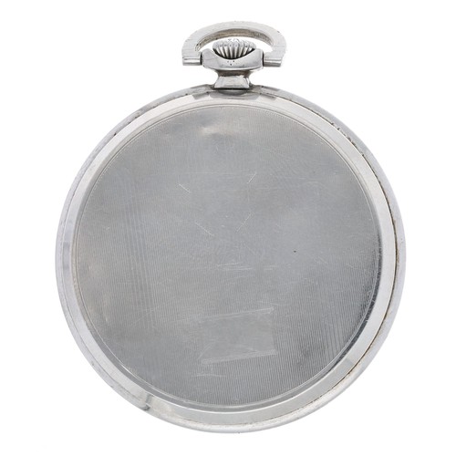 43 - Omega stainless steel dress pocket watch, serial no. 9691xxx, circa 1939-1944, signed 15 jewel movem... 