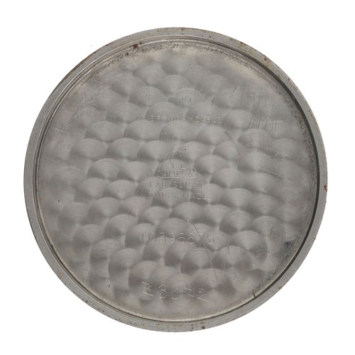 43 - Omega stainless steel dress pocket watch, serial no. 9691xxx, circa 1939-1944, signed 15 jewel movem... 