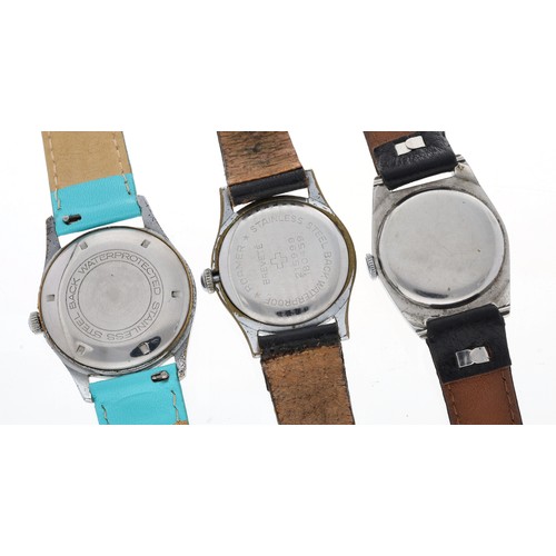 35 - Buren Rival stainless steel gentleman's wristwatch, silvered dial, signed 15 jewel movement, modern ... 