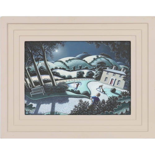 Jonathan Armigel Wade (b.1960) - “The Harvest Moon”, signed, also inscribed on the artists original label verso and numbered 2601, oil on board, 8” x 11.25”