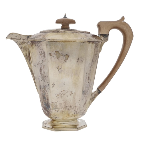 565 - Frank Cobb silver four piece tea set, comprising tea pot 11.5