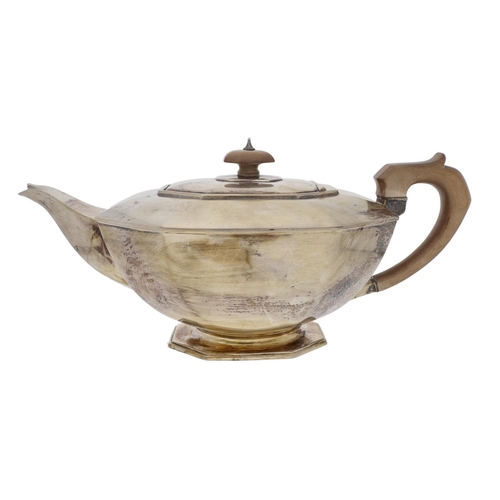 565 - Frank Cobb silver four piece tea set, comprising tea pot 11.5