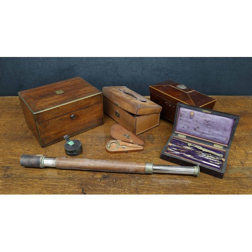 623 - 19th Century rosewood and brass inlaid dressing box, lacking bottles, 31