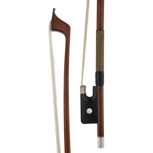 11 - PRIVATE COLLECTION - English silver mounted violoncello bow by W.E. Hill & Sons circa 1930, stam... 