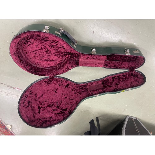 2526 - W.G. Coker & Son four string banjo, with satinwood and ebony banded inlaid concave resonator, mo... 