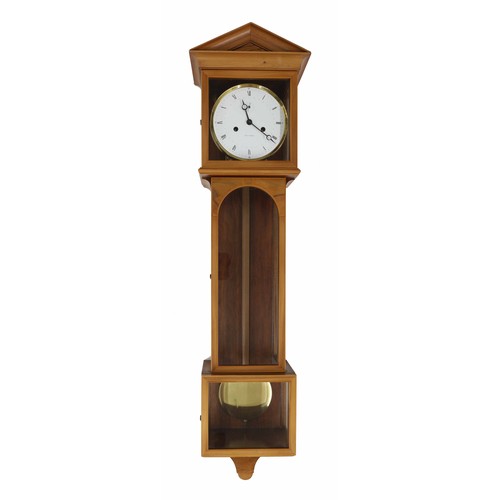 1243 - Fine quality light walnut cased two train Vienna regulator wall clock, the 6.5