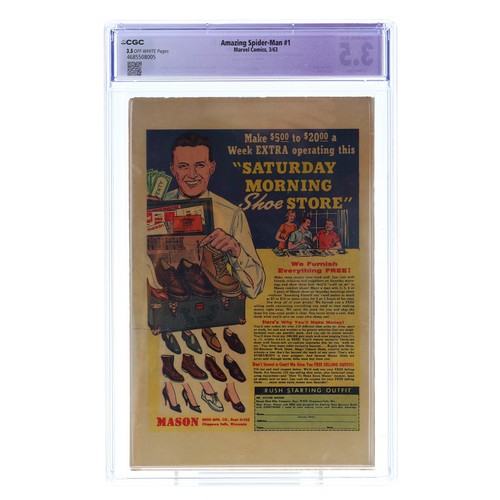1 - The Amazing Spider-Man issue #1 'The Chameleon strikes!', circa 1963, CGC restoration grade 3.5, key... 