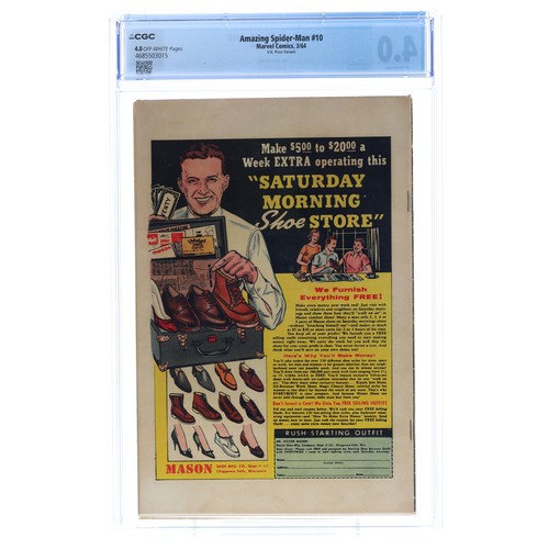 10 - The Amazing Spider-Man issue #10 'The Enforcers', circa 1964, CGC 4.0, off-white pages, U.K price va... 