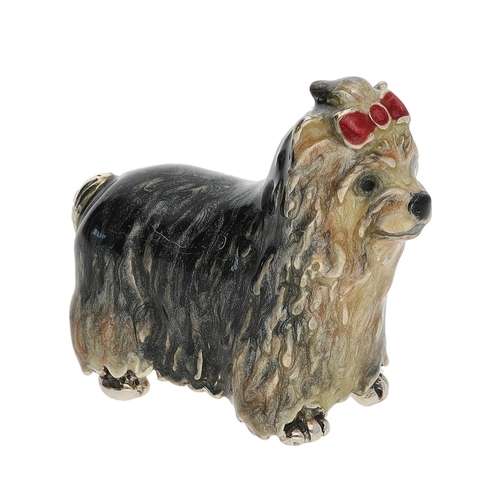 85 - Casa Julia International miniature enamelled silver Yorkshire Terrier figure, hallmarked London 2012... 