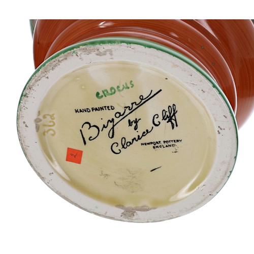 119 - Clarice Cliff ‘Autumn Crocus’ pattern vase, shape 362, Newport Pottery mark, 8