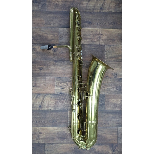 Conn bass saxophone inscribed made by C.G Conn, Ltd. Elkhart, Ind, 1921 ...