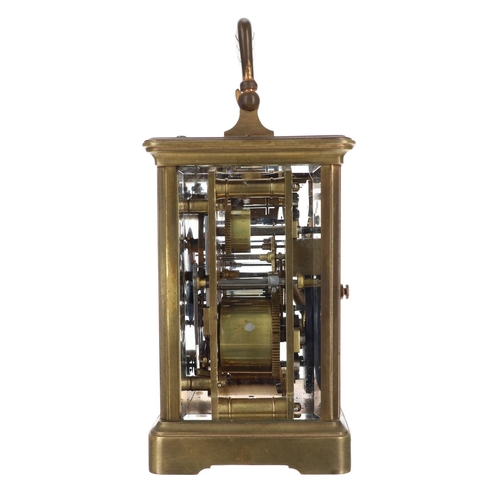 1004 - French quarter repeating and alarm carriage clock retailed by J.E. Caldwell & Co, Philadelphia, ... 