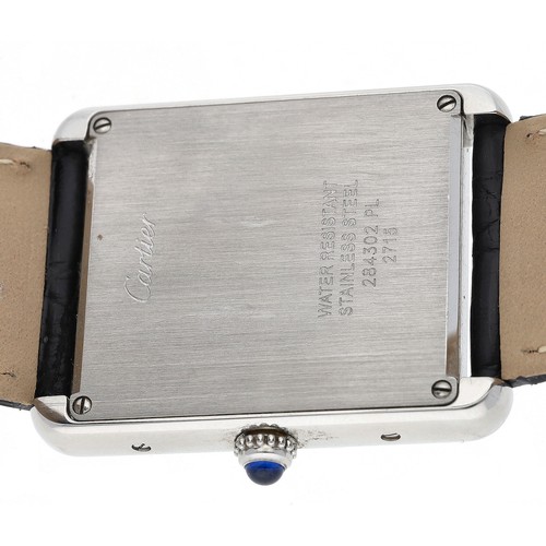 7 - Cartier Tank Solo stainless steel gentleman's wristwatch, reference no. 2715, serial no. 284xxx PL, ... 
