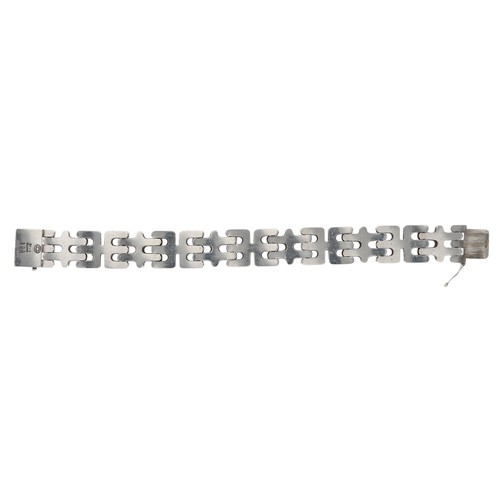 105 - Georg Jensen silver bracelet designed by Edvard Kindt-Larsen, stamped marks, no. 103, width 16mm, 69... 
