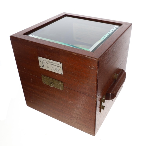 1069 - Rare Wempe, Hamburg marine chronometer with electric winding-mechanism, no. 7373, 4