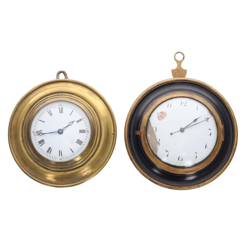 1142 - Interesting sedan clock timepiece, inset with an early Dutch Egyptian pillar verge pocket watch move... 