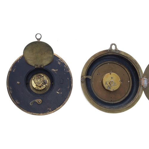 1142 - Interesting sedan clock timepiece, inset with an early Dutch Egyptian pillar verge pocket watch move... 