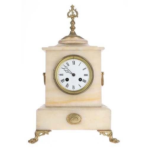 1182 - Late 19th century French onyx mantel clock, the 3.5