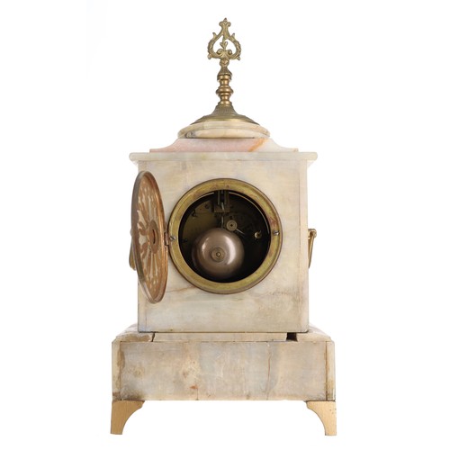 1182 - Late 19th century French onyx mantel clock, the 3.5