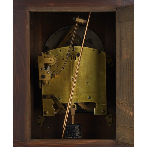 1196 - Early 20th century oak mantel clock, the 5
