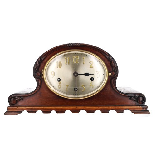 1197 - 1930s mahogany mantel clock, the 6.25