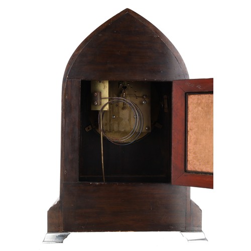 1198 - Winterhalder & Hofmeier mahogany and inlaid mantel clock, the 7