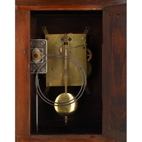 1199 - Late 19th century carved walnut mantel clock, the 5.75
