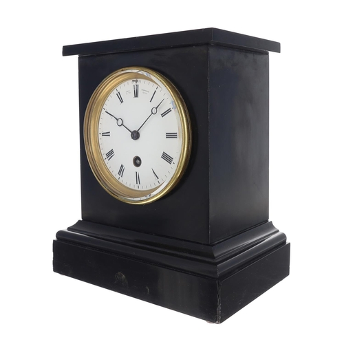 1200 - French black slate mantel clock timepiece retailed by Charles Frodsham, London, signed 4