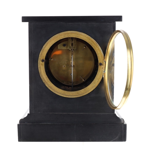 1200 - French black slate mantel clock timepiece retailed by Charles Frodsham, London, signed 4