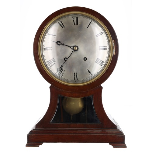 1201 - Winterhalder & Hofmeier mahogany balloon shaped mantel clock, the 8